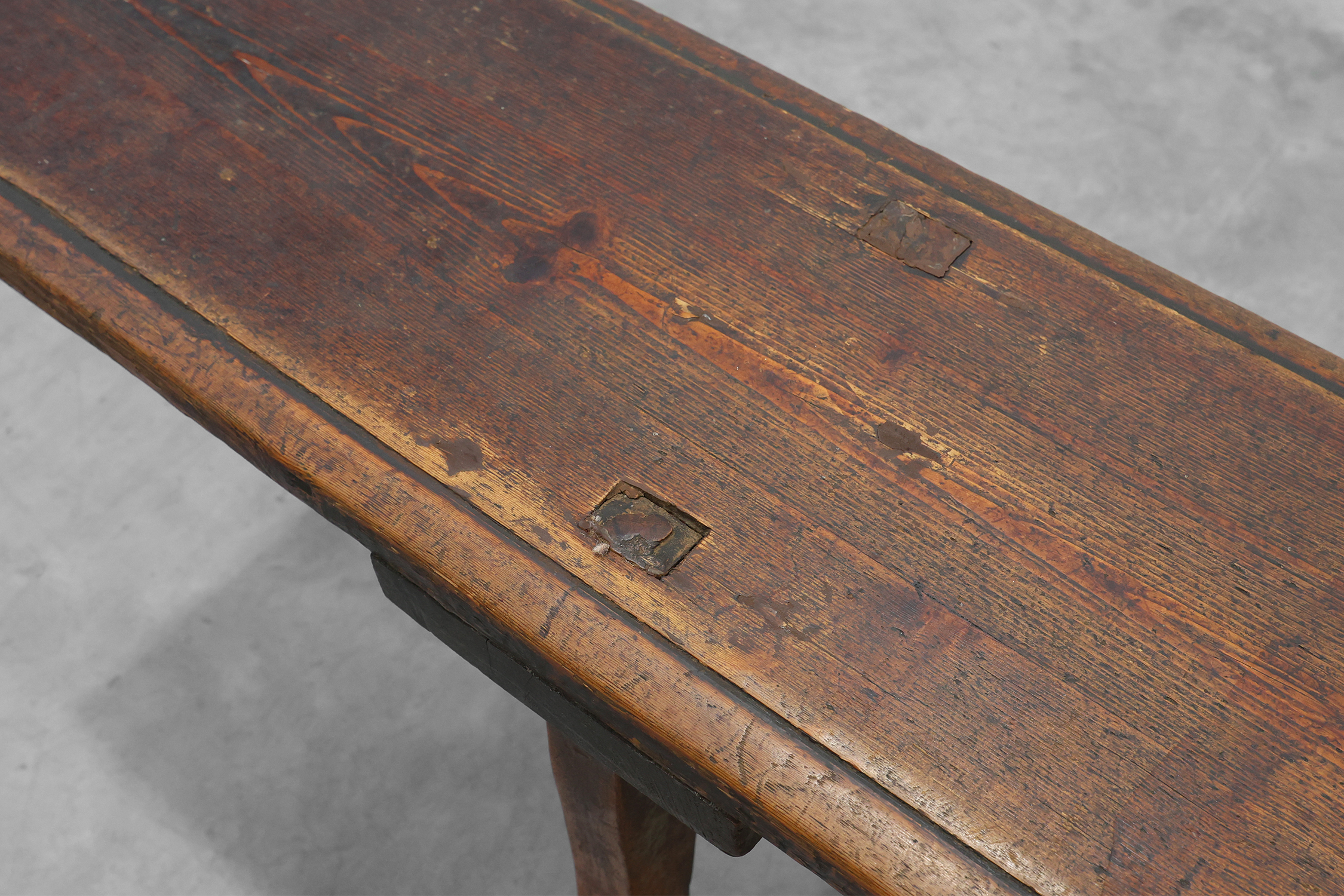 Large wabi sabi style wooden bench with beautiful patina, Japan 19th century thumbnail